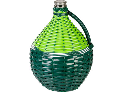 Demižón Strend Pro Cada Wilo, 10 lit. sklenený, na víno a pálenku, opletený, MIX farieb