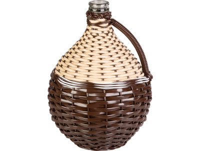 Demižón Strend Pro Cada Wilo, 10 lit. sklenený, na víno a pálenku, opletený, MIX farieb