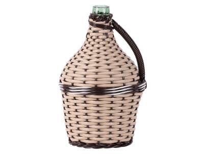 Demižón Strend Pro Cada Wilo, 5 lit. sklenený, na víno a pálenku, opletený, MIX farieb