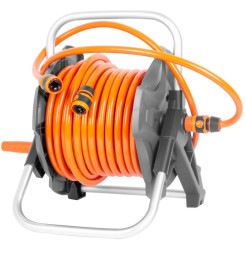 Navíjač Strend Pro, so záhradnou hadicou 1/2", L-30 m, nastaviteľná dýza + 2x rýchlospojka + adaptér