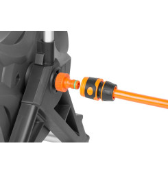 Navíjač Strend Pro, so záhradnou hadicou 1/2", L-30 m, nastaviteľná dýza + 2x rýchlospojka + adaptér