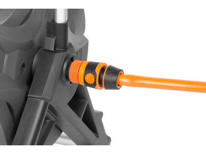 Navíjač Strend Pro, so záhradnou hadicou 1/2", L-30 m, nastaviteľná dýza + 2x rýchlospojka + adaptér