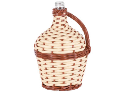 Demižón Strend Pro Cada Wilo, 2 lit. sklenený, na víno a pálenku, opletený, MIX farieb