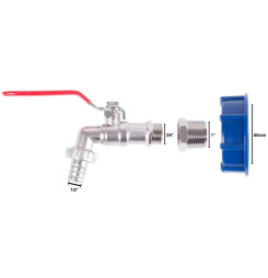 Sada Strend Pro, ventil 1/2" (Zn redukcia 3/4") + plastová redukcia 60 mm + výpust 3/4" , na IBC nádrž