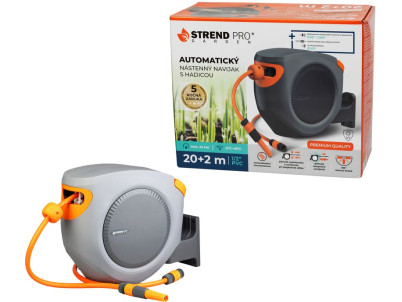 Navíjač Strend Pro Premium, na stenu, automatický 1/2", so záhradnou hadicou L-20+2 m