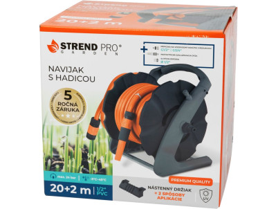 Navíjač Strend Pro Premium, so záhradnou hadicou 1/2", L-20+2 m