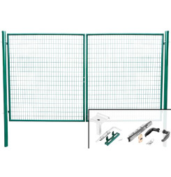Brána Strend Pro METALTEC DUO, 3580/1450/100x50 mm, zelená, dvojkrídlová, záhradná, ZN+PVC, RAL6005