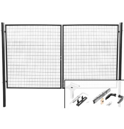 Brána Strend Pro METALTEC DUO, 3580/1750/100x50 mm, antracit, dvojkrídlová, záhradná, ZN+PVC, RAL7016