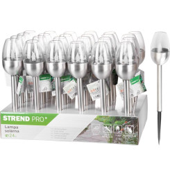 Lampa Strend Pro Candle, solárna, 1x LED, nerez, 6x28 cm, Sellbox 24 ks