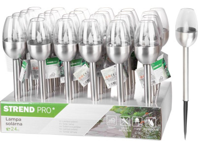 Lampa Strend Pro Candle, solárna, 1x LED, nerez, 6x28 cm, Sellbox 24 ks Lampa Strend Pro Candle, solárna, 1x LED, nerez, 6x28 cm, Sellbox 24 ks