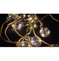 Reťaz Strend Pro Solar Bulb, 10x LED, tvar žiarovky, solárna, L-3,8 m