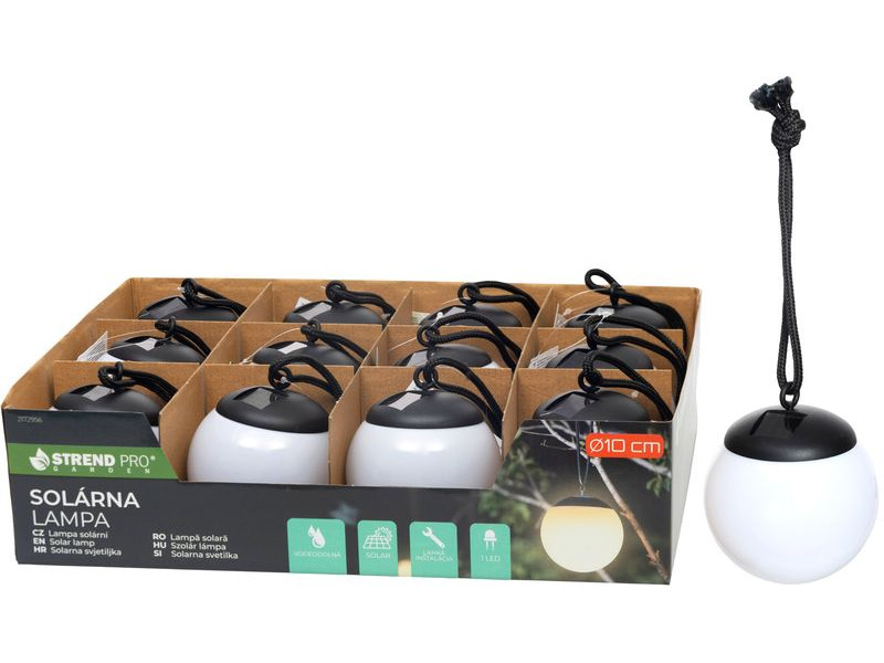 Lampa Strend Pro Garden Glob, solárna, 1xLED, 10 cm, Sellbox 12 ks