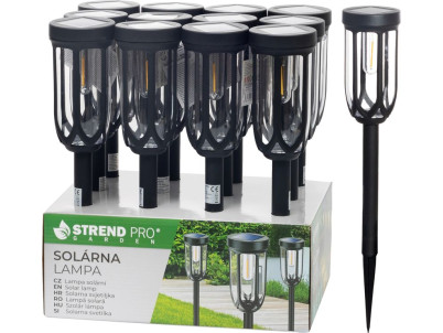 Lampa Strend Pro Garden Elis, solárna, čierna, LED, 7,5x42 cm, Sellbox 12 ks