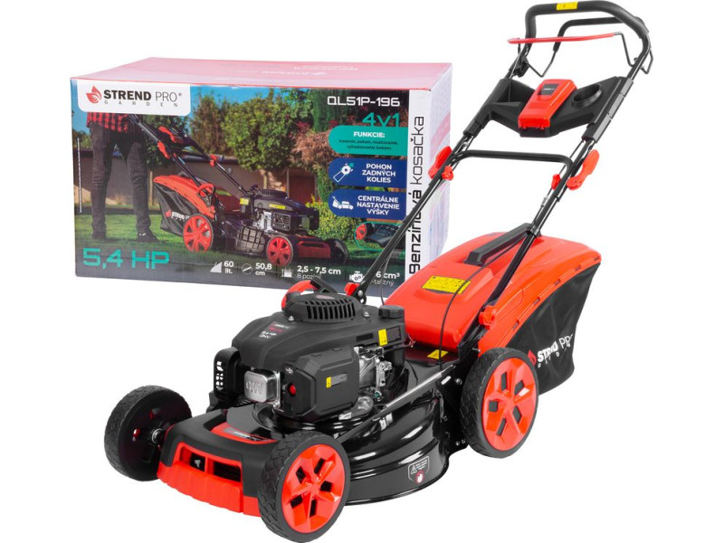 Kosačka Strend Pro QL51P-196, benzínová, 4,0 kW, záber 51 cm, s pojazdom, LONCIN Kosačka Strend Pro QL51P-196, benzínová, 4,0 kW, záber 51 cm, s pojazdom, LONCIN