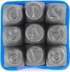 Razidla čísla HR59205, výška číslic 5 mm, 123 9 ks