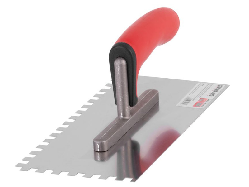 Hladítko Strend Pro Premium BRAVO RED SoftHand, 270x130 mm, 0,7 mm, e10 mm, nerez