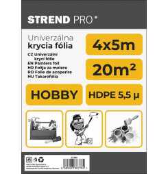 Fólia krycia Strend Pro Hobby, maliarska, 4x5 m, 5,5µ, zakrývacia
