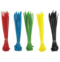 Sada viazacích sťahovacích pások 150x2,5 mm, 200 ks, multicolor