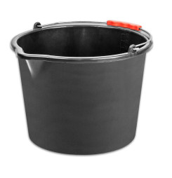 Vedro ReCycled® 12 lit, stavebné, plast, plastový úchyt, s výlevkou, čierne