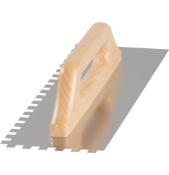 Hladítko Strend Pro Premium, HardWood, drevená rúčka, 380x130 mm, e10 mm, 0,7 mm, rovné, nerez