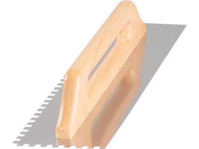 Hladítko Strend Pro Premium, HardWood, drevená rúčka, 480x130 mm, e8 mm, 0,7 mm, rovné, nerez