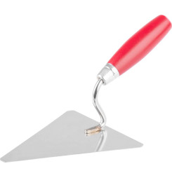 Lyžica murárska Strend Pro Premium, s drevenou rúčkou a kovovým ukončením, trojuholník 160 mm, 1 mm, nerez