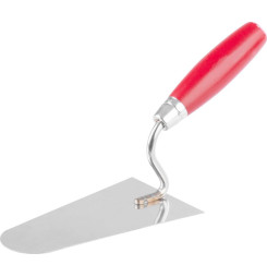 Lyžica murárska Strend Pro Premium, s drevenou rúčkou a kovovým ukončením, okrúhla, 200 mm, 1 mm, nerez