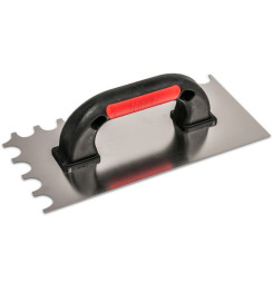 Hladítko Strend Pro Premium, EXC RED-Black, U-plast. rúčka, polguľaté zuby, 270x130 mm, 0,7 mm, nerez