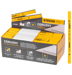 Ceruzka Strend Pro, 176 mm, červená tuha, oválna, na sklo a keramiku, Sellbox 72 ks