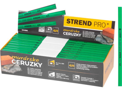 Ceruzka Strend Pro, murárska, 250 mm, čierna tuha, hranatá, na kameň, Sellbox 72 ks