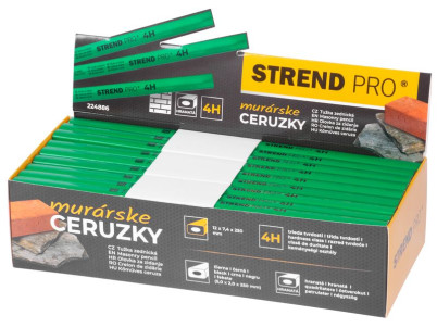 Ceruzka Strend Pro, murárska, 250 mm, čierna tuha, hranatá, na kameň, Sellbox 72 ks