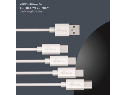 MEDIARANGE Batérie nabíjateľné AA, USB-C, 4ks