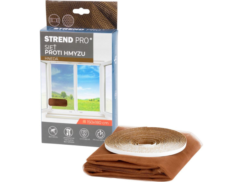 Sieť FlyScreen3 150x180 cm, proti hmyzu a komárom, na okno, hnedá PE Sieť FlyScreen3 150x180 cm, proti hmyzu a komárom, na okno, hnedá PE