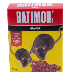 Návnada RATIMOR® Bromadiolon pellets, 150 g, na myši a potkany, granule