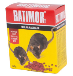 Návnada RATIMOR® Bromadiolon grain bait, na myši a potkany, 150 g, zrno