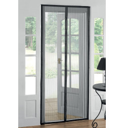 Sieť Strend Pro, 218x96 cm, proti hmyzu a komárom,  na balkónové dvere, 9x magnet, čierna