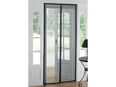 Sieť Strend Pro, 218x96 cm, proti hmyzu a komárom,  na balkónové dvere, 9x magnet, čierna