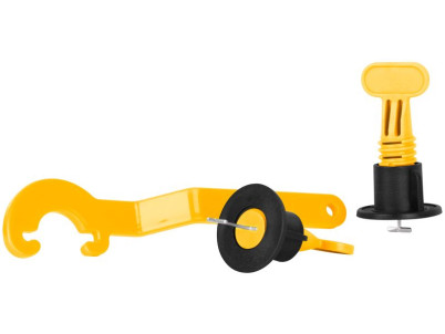 Sada nivelačná Strend Pro, 1x kľúč, 50x T-medzerník, 50x klobúčik