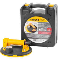 Držiak skla Strend Pro, prísavný, 1-kupolový, s manometrom, 20 cm, max. 120 kg