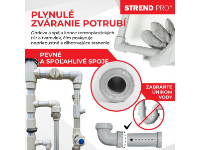 Zváračka Strend Pro PPR 63B, polyfúzna, 1500W, 20-63 mm, na plastové rúrky, 14 dielna