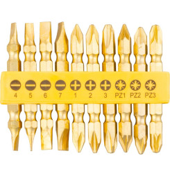 Sada bitov Strend Pro YF40020, 10 dielna, L-65 mm, CrV, GoldenFish