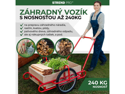 Vozík Optimus, prepravný, s drevenou korbou, max. 240 kg