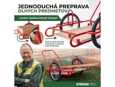 Vozík Optimus, prepravný, s drevenou korbou, max. 240 kg