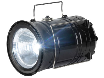 Lampa Strend Pro Camping CL102, LED, 80 lm, 1200 mAh, efekt plameňa, kempingové svietidlo, solárne nabíjanie, USB výstup