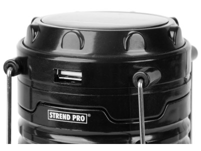 Lampa Strend Pro Camping CL102, LED, 80 lm, 1200 mAh, efekt plameňa, kempingové svietidlo, solárne nabíjanie, USB výstup