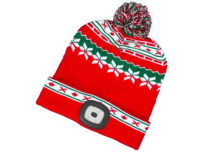 Čiapka Strend Pro X-mas červeno-zelená L, 4x SMD LED, USB nabíjanie