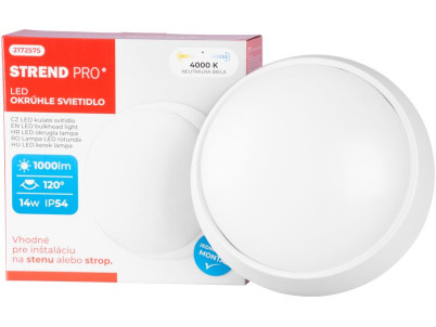 Svietidlo Strend Pro Bulkhead, SMD LED 2835, 1000 lm, na strop a stenu, okrúhle, IP54