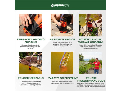 Čerpadlo Strend Pro Garden QDX5, 900W, kalové, 20000 l/h, kábel 10 m, s nožom, do septiku