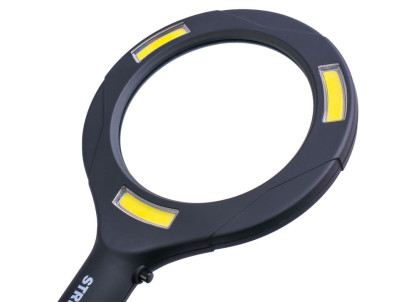Lupa so svetlom Strend Pro 113x242x22 mm, 2xAA, LED 100 lm, 3x LED osvetlenie, na čítanie, Sellbox 15 ks