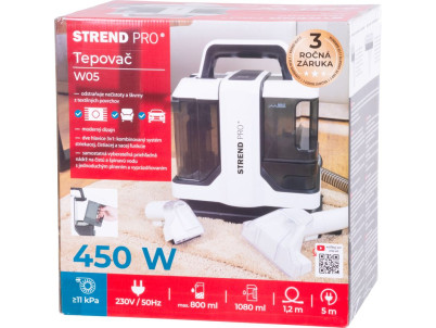 Tepovač Strend Pro W05, 450 W, čistič škvŕn, kábel 5 m, sacia hadica L-1,2 m